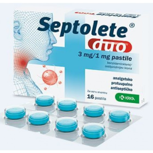 Septolete Duo, 3/1 mg x16 pastilhas Septolete Duo, 3/1 mg x16 pastilhas