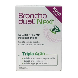 Bronchodual Next, 4,5/51,1 mg X20 pastilhas Bronchodual Next, 4,5/51,1 mg X20 pastilhas