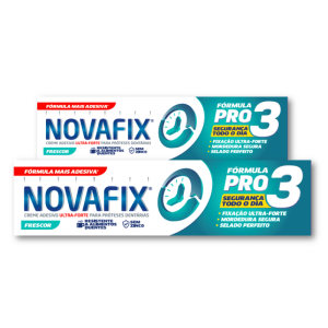 Novafix Pro3 Creme Adesivo Prótese Frescura 70g com Oferta de Creme Adesivo 50g Novafix Pro3 Creme Adesivo Prótese Frescura 70g com Oferta de Creme Adesivo 50g