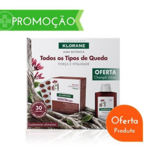 Klorane Keratincaps Cápsulas 30 Unidade(s) com Oferta de Champô Quinina 100 ml Klorane Keratincaps Cápsulas 30 Unidade(s) com Oferta de Champô Quinina 100 ml