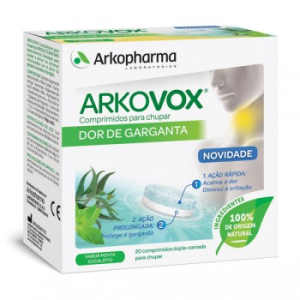 Arkovox Menta Eucalipto Comprimidos Dupla-Camada x20 Arkovox Menta Eucalipto Comprimidos Dupla-Camada x20