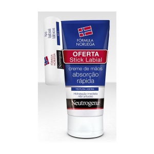 Neutrogena Creme de Mãos Absorção Rápida Textura Ligeira com Oferta de Stick Labial Hidratante Neutrogena Creme de Mãos Absorção Rápida Textura Ligeira com Oferta de Stick Labial Hidratante