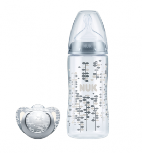 Nuk First Chupeta Silv Biberão Silicone 300ml+Chup Gen1 Nuk First Chupeta Silv Biberão Silicone 300ml+Chup Gen1
