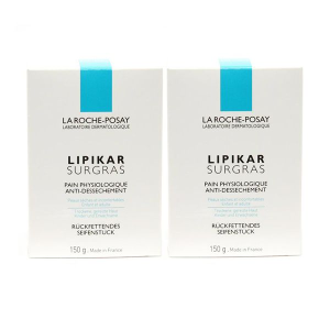 La Roche-Posay Lipikar Surgras Duo Pain fisiológico antiressequimento 2 x 150 g com Desconto de 50% na 2ª Embalagem La Roche-Posay Lipikar Surgras Duo Pain fisiológico antiressequimento 2 x 150 g com Desconto de 50% na 2ª Embalagem