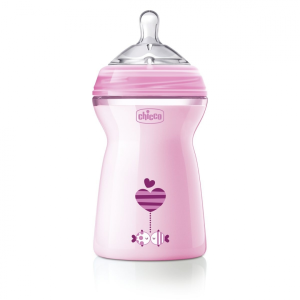Chicco Biberão Natural Feel Rosa 330ml 6m+ Chicco Biberão Natural Feel Rosa 330ml 6m+