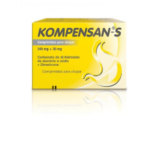 Kompensan-S, 340/30mg Comprimidos Mastigáveis X20 Kompensan-S, 340/30mg Comprimidos Mastigáveis X20