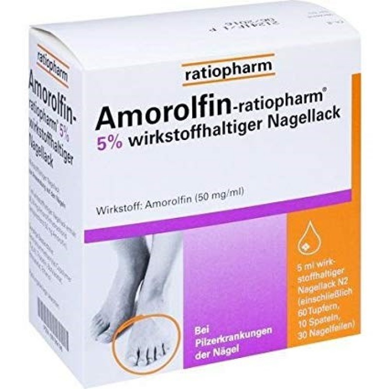 Amorolfina ratiopharm MG, 50mg/mL- 5 mL Verniz X1 IM Farmácias